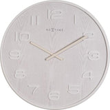 Nextime klok 3096wi wood wood medium, ø35.5 cm,wall, white