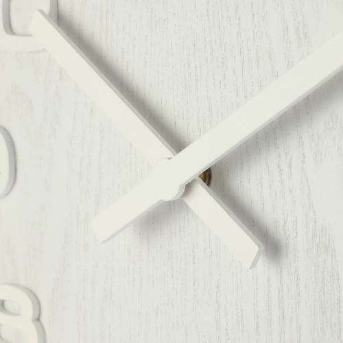 Nextime klok 3096wi wood wood medium, ø35.5 cm,wall, white