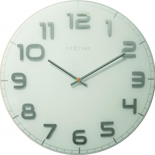 Nextime klok 3105wi classy large, ø50 cm, wall, white gray