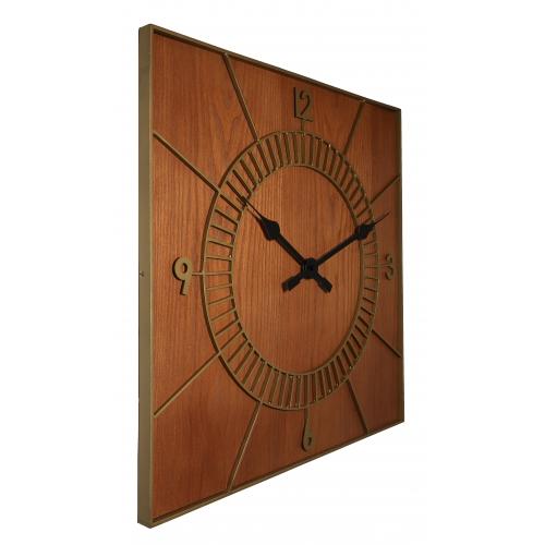 Nextime klok 3112br wood square, 50x50 cm, wall, brown