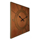 Nextime klok 3112br wood square, 50x50 cm, wall, brown