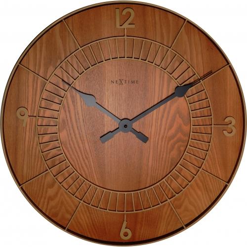 Nextime klok 3113br wood round, ø50 cm, wall, brown