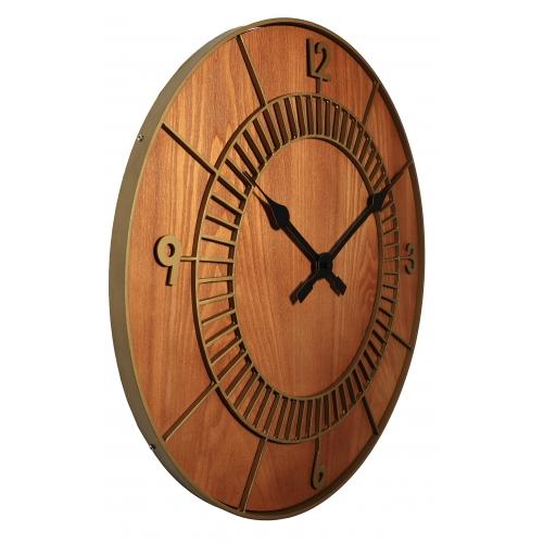 Nextime klok 3113br wood round, ø50 cm, wall, brown