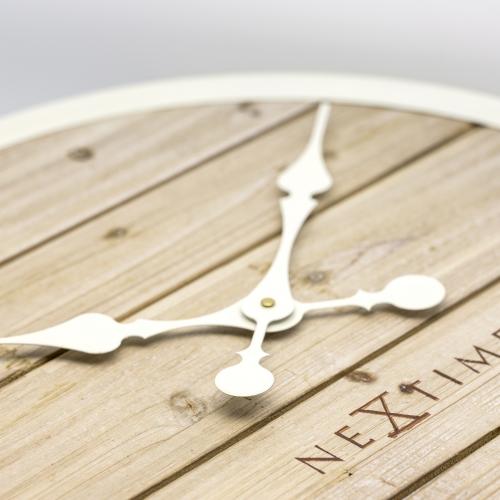 Nextime klok 3134wi plank, ø50 cm, wall, white
