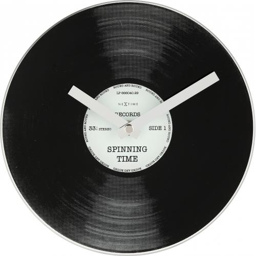 Nextime klok 5163 little spinning time, ø20 cm, wall, black