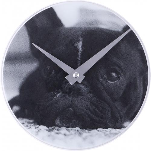 Nextime klok 5173 little dog, ø20 cm, wall, black