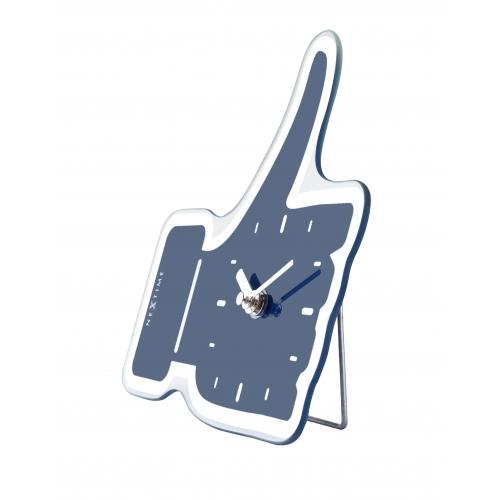 Nextime klok 5185bl mini thumbs up, 20.5x21, wall, blue silver