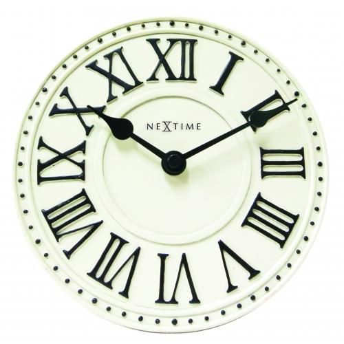Nextime klok 5187wi london table, ø16 cm, wall, white black+b32