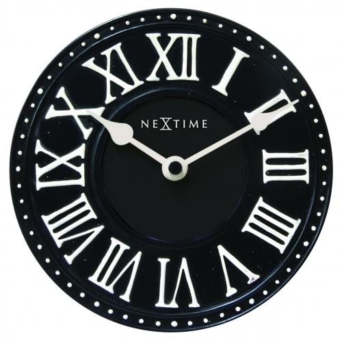 Nextime klok 5187zw london table, ø16 cm, wall, black white