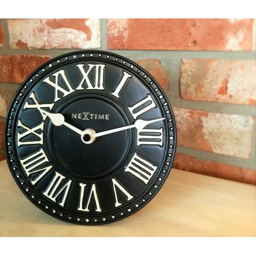 Nextime klok 5187zw london table, ø16 cm, wall, black white