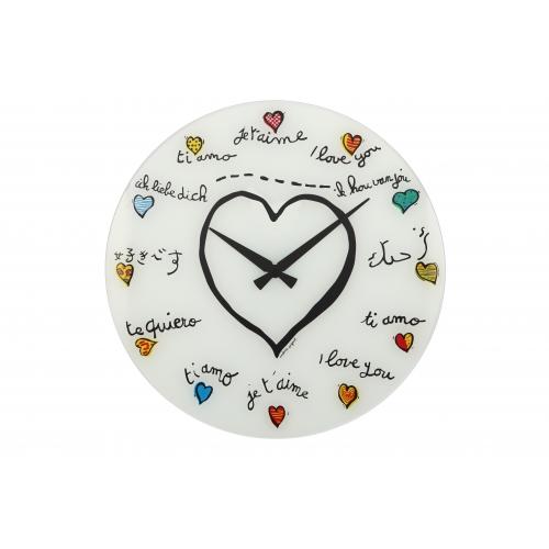 Nextime klok 8030 loving you, ø43 cm, wall, white multi-color