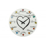 Nextime klok 8030 loving you, ø43 cm, wall, white multi-color