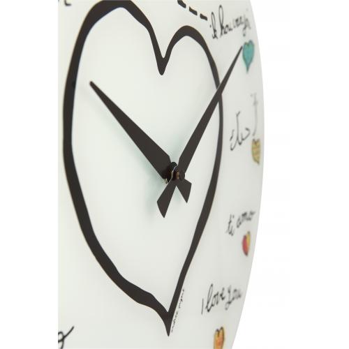 Nextime klok 8030 loving you, ø43 cm, wall, white multi-color