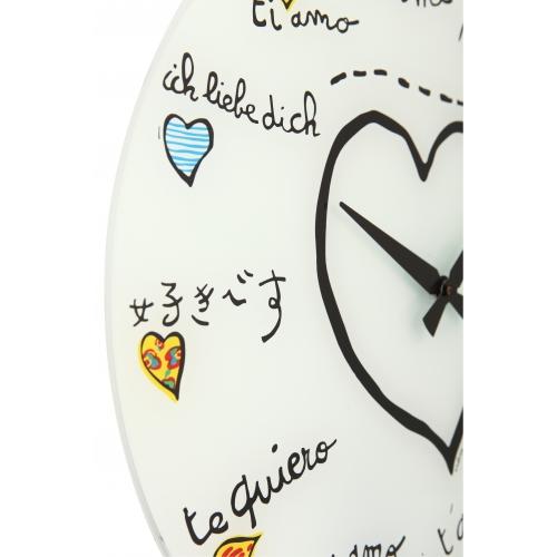 Nextime klok 8030 loving you, ø43 cm, wall, white multi-color