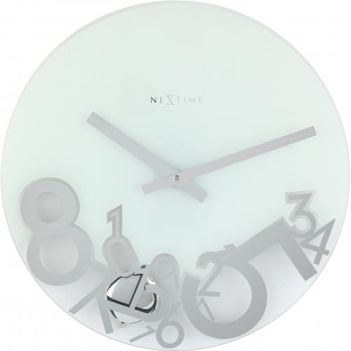 Nextime klok 8115 dropped, ø43 cm, wall, silver
