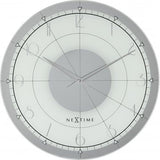 Nextime klok 8125 fancy round, ø43 cm, wall, white silver