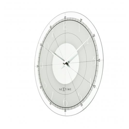Nextime klok 8125 fancy round, ø43 cm, wall, white silver