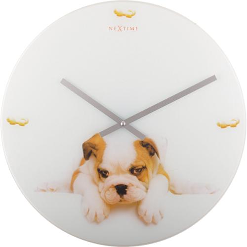 Nextime klok 8136 puppy, ø43 cm, wall, white beige