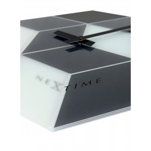 Nextime klok 8171 cubic, 43.5x37 cm, wall, black white gray