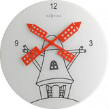 Nextime klok 8807 windmil, ø30 cm, wall, white black red