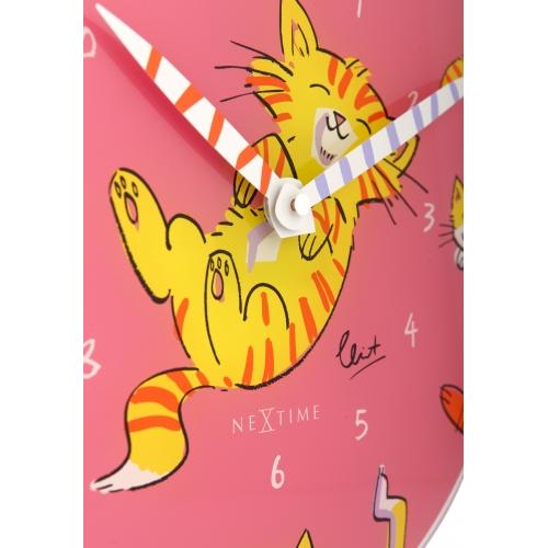 Nextime klok 8810 tickle my tummy, ø30 cm, wall, pink multi-color