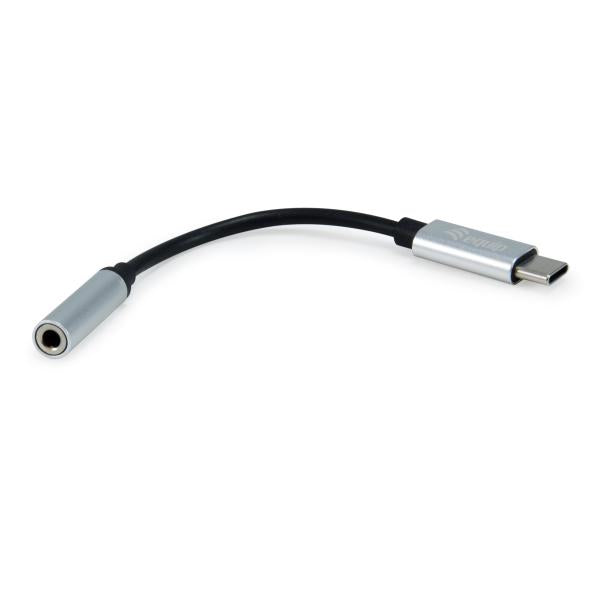 Equip 133474 usb-c to 3.5mm audio dac adapter, usb-c, 3.5 mm, male female, 0.15 m, black, silver