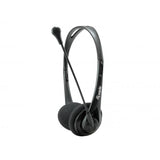 Equip 245302 chat headset, 3.5mm, head-band, calls music, binaural, rotary, black