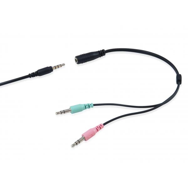 Equip 245302 chat headset, 3.5mm, head-band, calls music, binaural, rotary, black