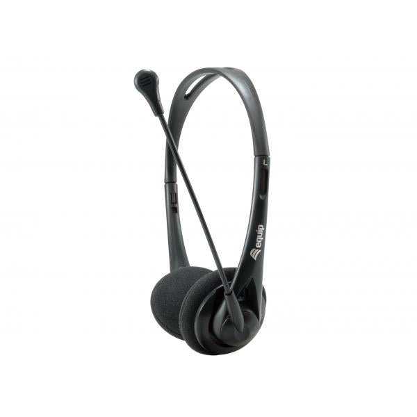 Equip 245302 chat headset, 3.5mm, head-band, calls music, binaural, rotary, black