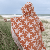 Seastar | oranje strandponcho 65 x 65 cm