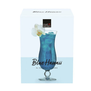Royal leerdam blue hawaii glas set 4