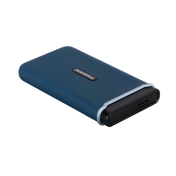 Transcend ts250gesd370c esd370c external ssd, 250gb, usb type-a c, pcie, 1050 950 mb s, navy blue