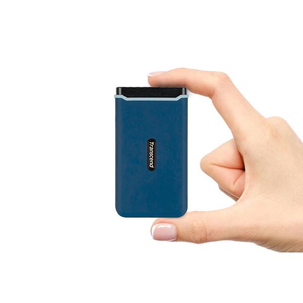 Transcend ts250gesd370c esd370c external ssd, 250gb, usb type-a c, pcie, 1050 950 mb s, navy blue