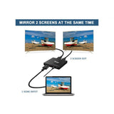 Equip 332715 ultra slim 2-port hdmi splitter, 3840 x 2160p, 4k ultra hd, power-by-usb, black