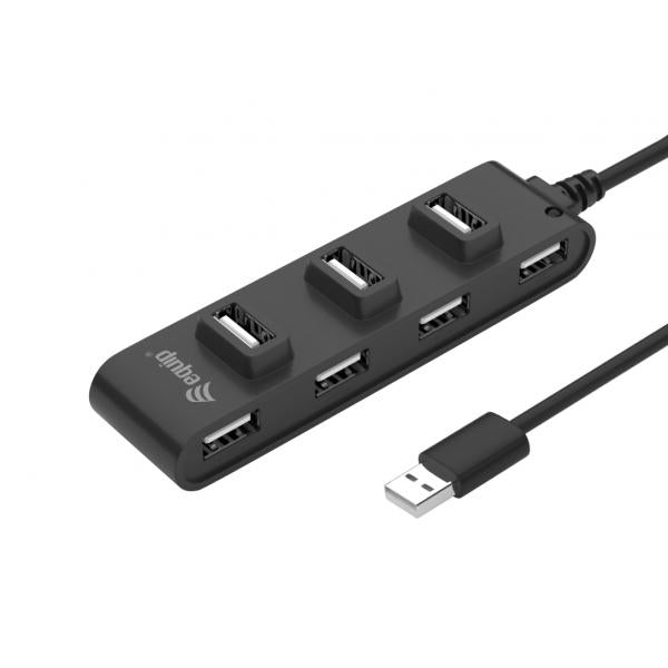 Equip 128957 7-port usb 2.0 hub, usb 2.0, usb 2.0, 480 mbit s, black