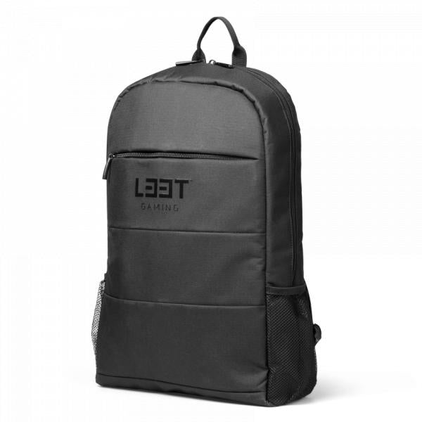 L33t gaming 160380 gaming backpack in black slim nylon design. fits 15.6inch devices