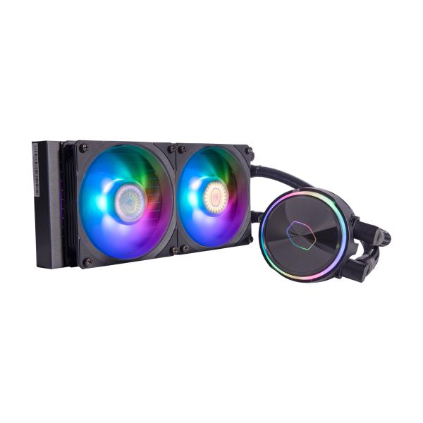 Cooler master mly-d24m-a23pz-r1 pl240 flux, 240mm radiator, 120mm x2, 0-2300 rpm ± 10%, rgb led