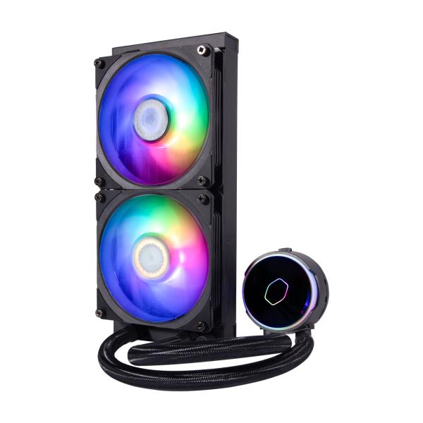 Cooler master mly-d24m-a23pz-r1 pl240 flux, 240mm radiator, 120mm x2, 0-2300 rpm ± 10%, rgb led