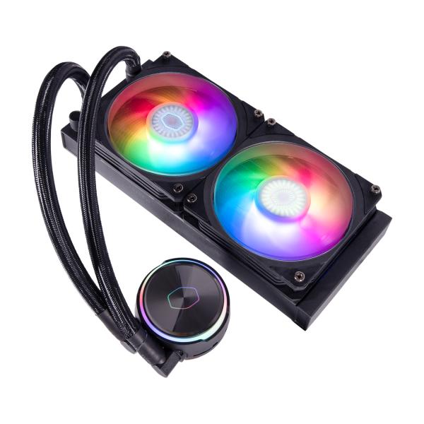 Cooler master mly-d24m-a23pz-r1 pl240 flux, 240mm radiator, 120mm x2, 0-2300 rpm ± 10%, rgb led