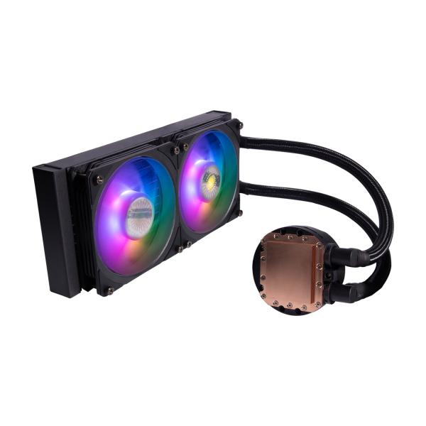 Cooler master mly-d24m-a23pz-r1 pl240 flux, 240mm radiator, 120mm x2, 0-2300 rpm ± 10%, rgb led