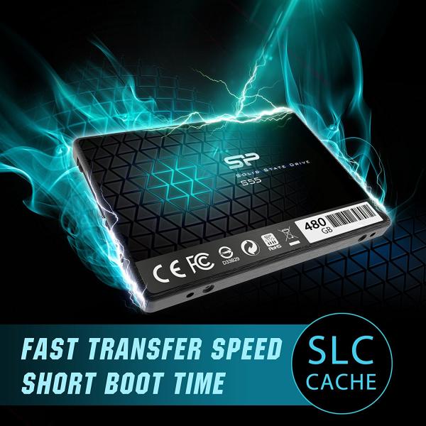 Silicon power sp480gbss3s55s25 slim s55 ssd, 480 gb, 2.5 , sata3, 6 gbit s, slc, 560 500 mb s, blue
