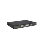 Levelone ges-2128p hilbert 28-port gigabit poe smart lite managed switch, 24x poe, 380w, 4x sfp rj45