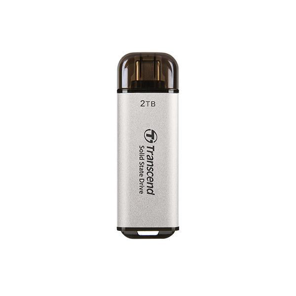 Transcend ts1tesd300s esd300s external ssd, 1 tb, usb type-c, 10 gbps, 1050 950 mb s, silver