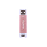 Transcend ts512gesd310p esd310p external ssd, 512 gb, usb 10gbps, type c a, 1050 950 mb s, pink