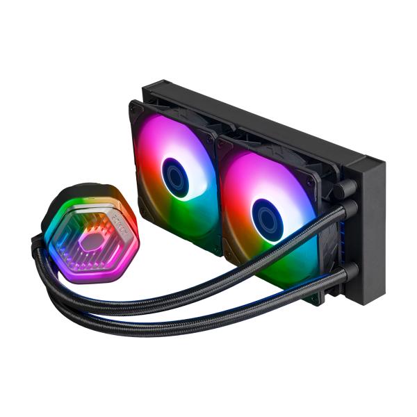 Cooler master mlx-d24m-a25pz-rw masterliquid 240 atmos argb, 4-pin, 2x 120mm, 690-2500 rpm