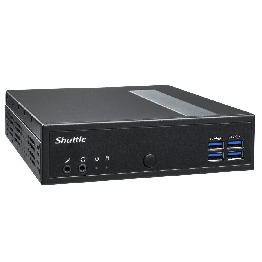 Shuttle dl30n slim barebone pc, 1.35l, iintel n100 fan, ddr5, 2x 2.5 gbe, hdmi 2.0b, 65w, 24 7