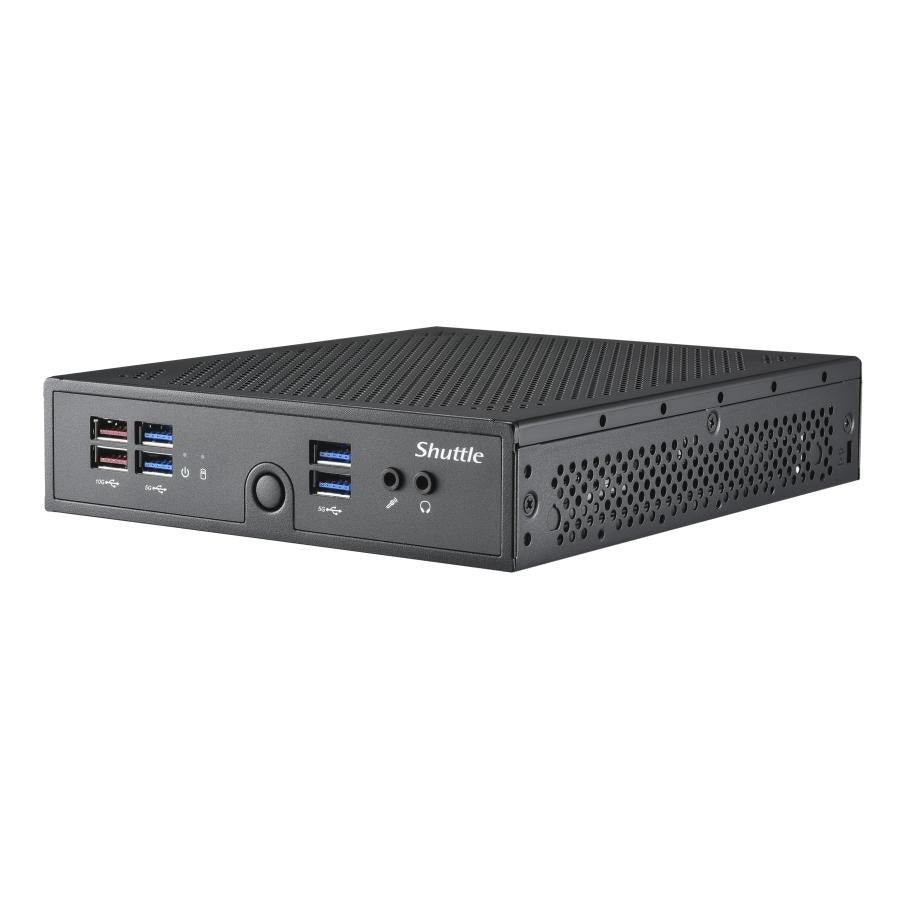 Shuttle ds50u xpc slim barebone pc, intel celeron 7305, ddr5, 2.5gbit + 1gbit, fanless, 24 7, 90 w