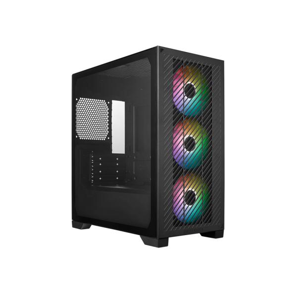 Cooler master e301-kgnn-s00 elite 301 black argb, atx, window, usb 3.2 gen 1 type-c, 3x 120mm argb