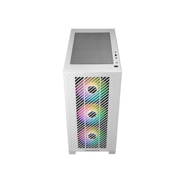 Cooler master e301-wgnn-s00 elite 301 white argb, atx, window, usb 3.2 gen 1 type-c, 3x 120mm argb