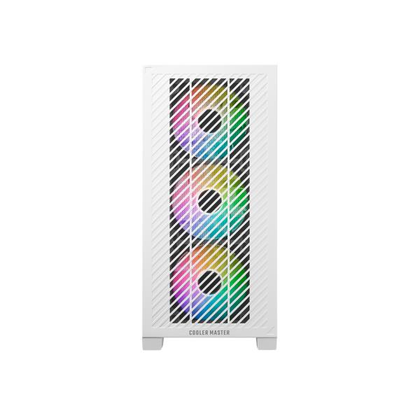 Cooler master e301-wgnn-s00 elite 301 white argb, atx, window, usb 3.2 gen 1 type-c, 3x 120mm argb